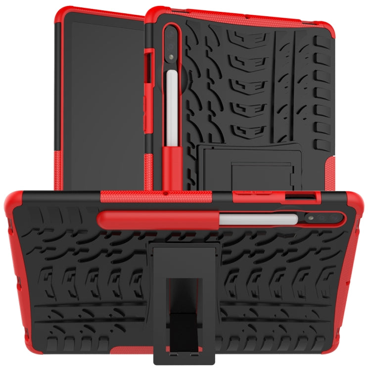 For Samsung Galaxy Tab S9 / S7 / S8 Tire Texture TPU + PC Tablet Case(Red)