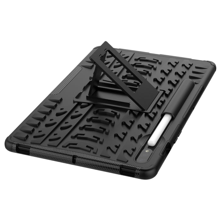 For Samsung Galaxy Tab S9 / S7 / S8 Tire Texture TPU + PC Tablet Case(Black)