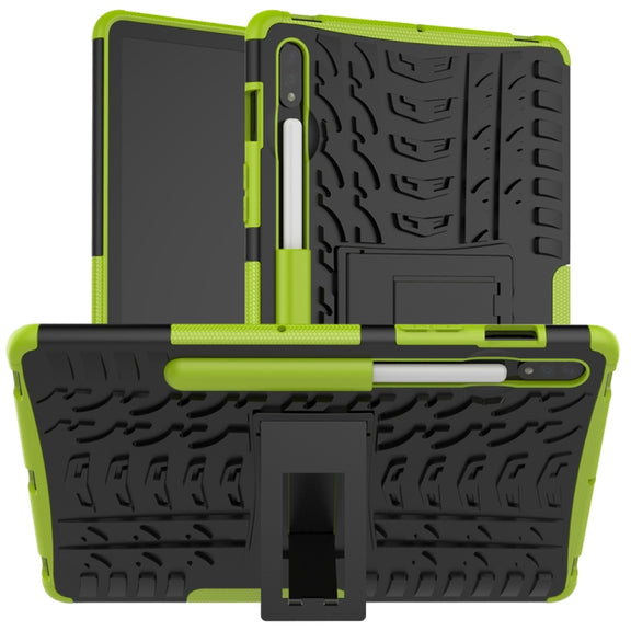 For Samsung Galaxy Tab S9 / S7 / S8 Tire Texture TPU + PC Tablet Case(Green)