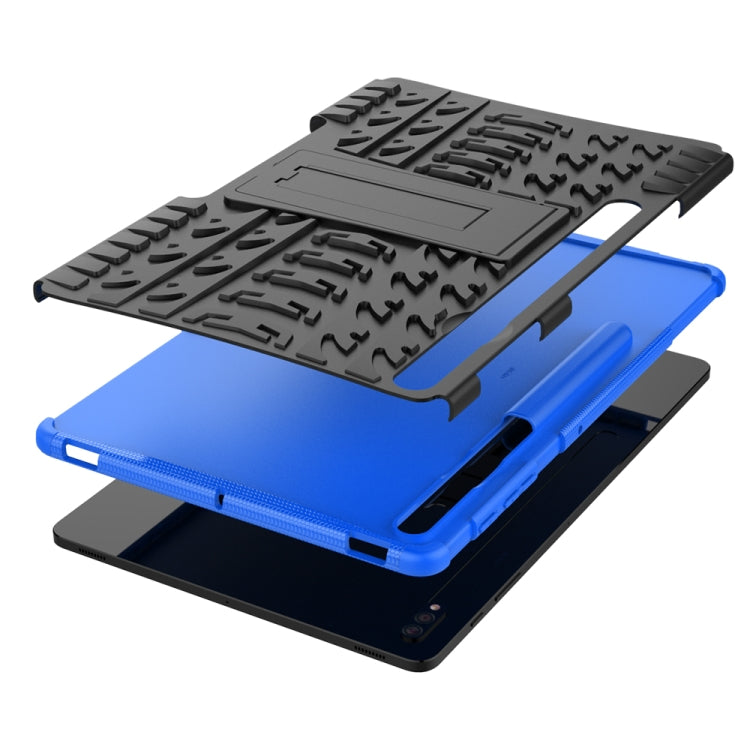 For Samsung Galaxy Tab S9+ Tire Texture TPU + PC Tablet Case(Blue)