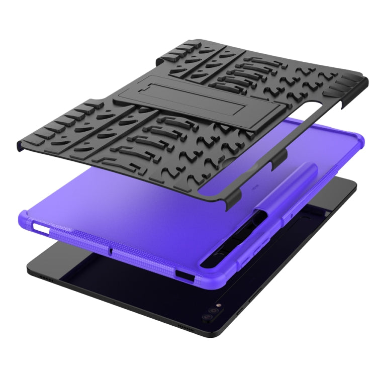 For Samsung Galaxy Tab S9+ Tire Texture TPU + PC Tablet Case(Purple)