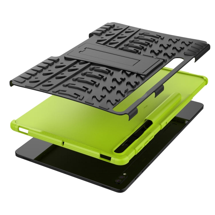 For Samsung Galaxy Tab S9+ Tire Texture TPU + PC Tablet Case(Green)