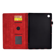 For Samsung Galaxy Tab A9+ Rhombus Embossed Leather Tablet Case(Red)