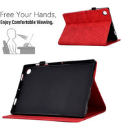 For Samsung Galaxy Tab A9+ Rhombus Embossed Leather Tablet Case(Red)
