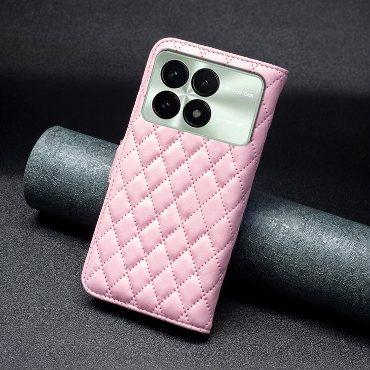 For Xiaomi Redmi K70 / K70 Pro Diamond Lattice Wallet Leather Flip Phone Case(Pink)