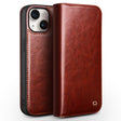 For iPhone 15 Plus QIALINO Classic Genuine Leather Phone Case(Brown) - free shipping - PMC TechLife - Order now!