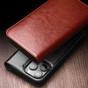 For iPhone 15 Plus QIALINO Classic Genuine Leather Phone Case(Brown)