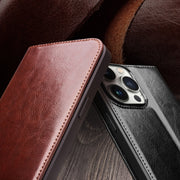 For iPhone 16 Plus QIALINO Classic Genuine Leather Phone Case(Brown)