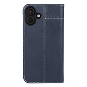 For iPhone 16 Plus GEBEI Top-grain Horizontal Flip Leather Phone Case(Blue)