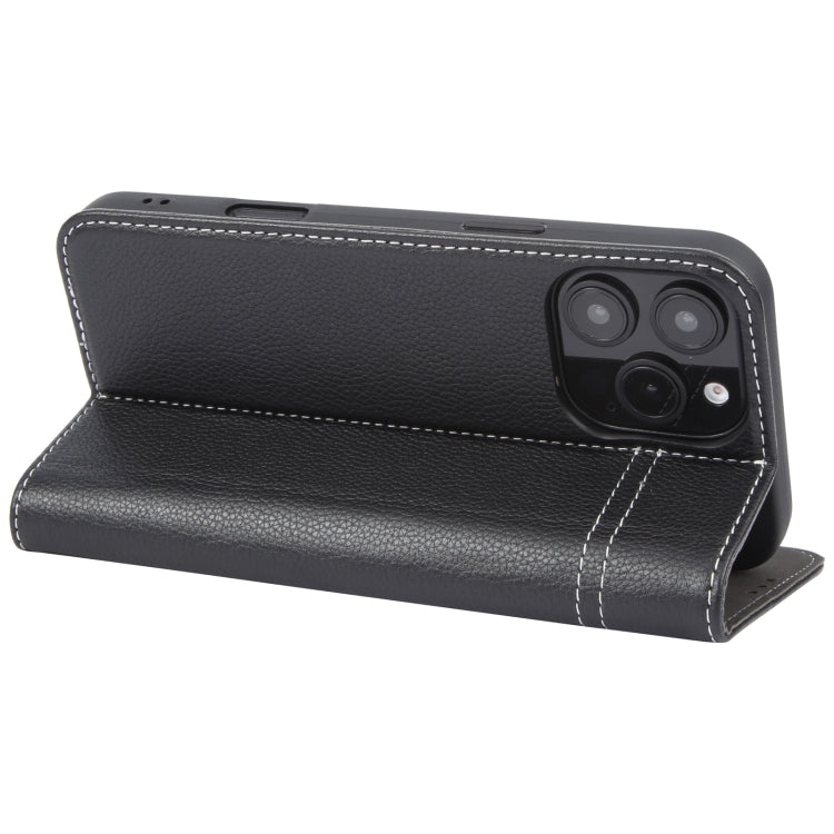 For iPhone 16 Pro Max GEBEI Top-grain Horizontal Flip Leather Phone Case(Black)