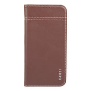 For iPhone 16 Pro Max GEBEI Top-grain Horizontal Flip Leather Phone Case(Brown)