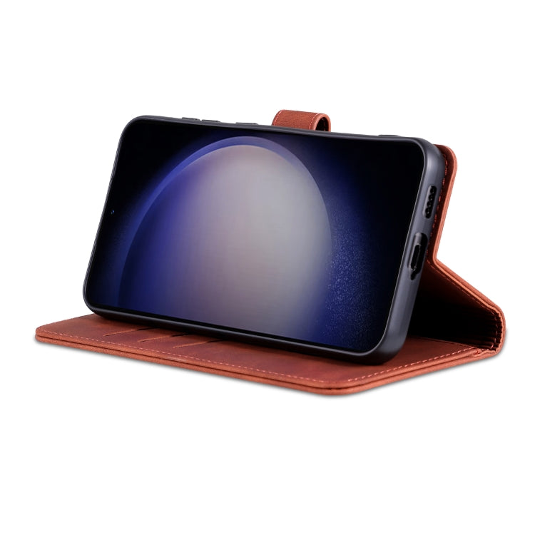 For Samsung Galaxy S24 5G AZNS Skin Feel Calf Texture Flip Leather Phone Case(Brown)