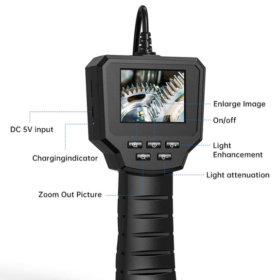 128AV 8mm Lenses Industrial Pipeline Endoscope with 2.4 inch Screen, Spec:10m Tube