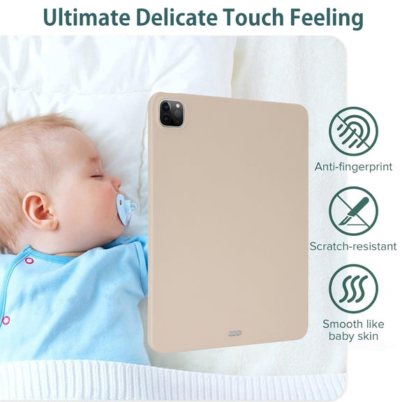 For iPad Air 13 2024 Oil Spray Skin-friendly TPU Tablet Case(Milk White)