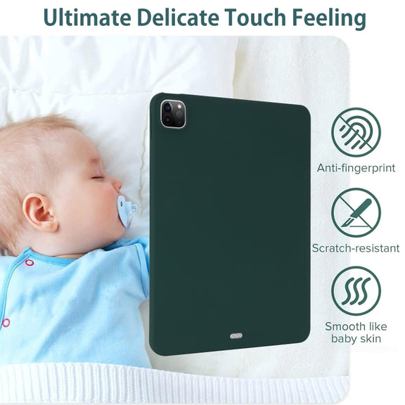 For iPad Pro 11 2024 Oil Spray Skin-friendly TPU Tablet Case(Deep Green)