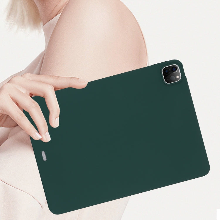 For iPad Pro 11 2024 Oil Spray Skin-friendly TPU Tablet Case(Deep Green)