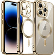For iPhone 14 Pro Magsafe Magnetic Transparent Electroplated TPU Phone Case(Gold) - iPhone 14 Pro Cases by PMC TechLife | Online Shopping South Africa | PMC TechLife