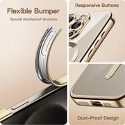 For iPhone 14 Pro Magsafe Magnetic Transparent Electroplated TPU Phone Case(Gold)