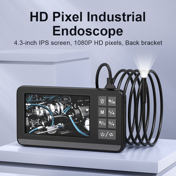 P005 8mm Single Lenses Industrial Pipeline Endoscope with 4.3 inch HD Screen, Spec:10m Tube
