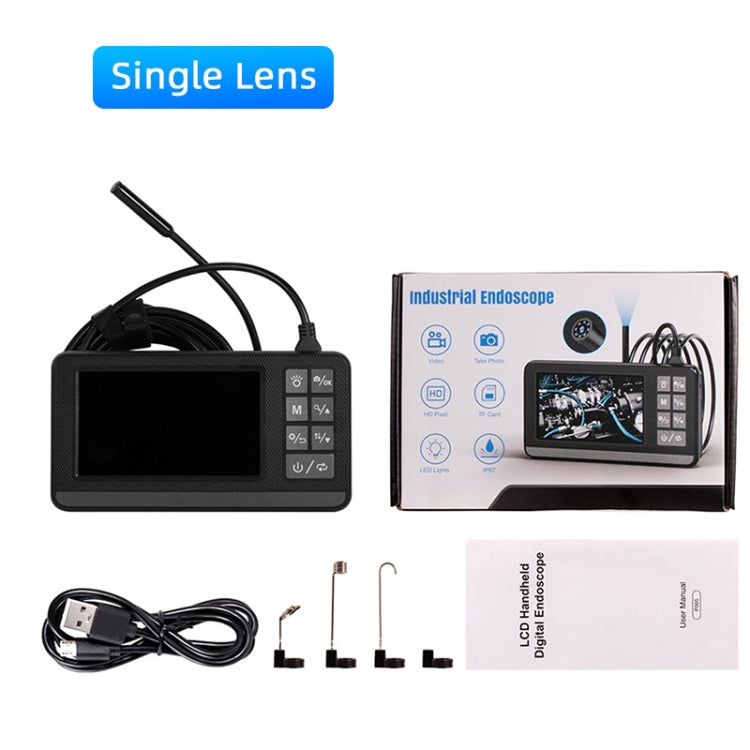 P005 8mm Single Lenses Industrial Pipeline Endoscope with 4.3 inch HD Screen, Spec:10m Tube