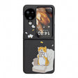 For OPPO Find N3 Flip Braided Texture Colored Drawing Pattern Phone Case(Black Coffee Cat) - OPPO Cases by PMC TechLife | Online Shopping South Africa | PMC TechLife | Buy Now Pay Later Mobicred