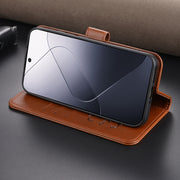 For Xiaomi 14 Pro AZNS Sheepskin Texture Flip Leather Phone Case(Brown)