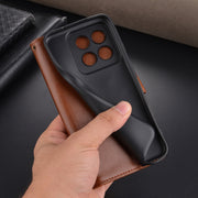 For Xiaomi 14 Pro AZNS Sheepskin Texture Flip Leather Phone Case(Black)