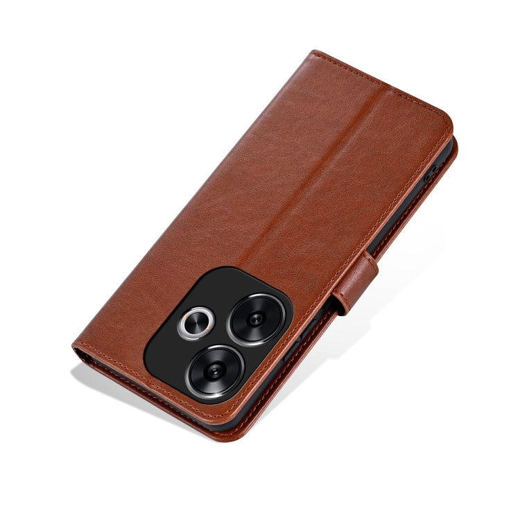 For Xiaomi Redmi Turbo 3 AZNS Sheepskin Texture Flip Leather Phone Case(Brown)