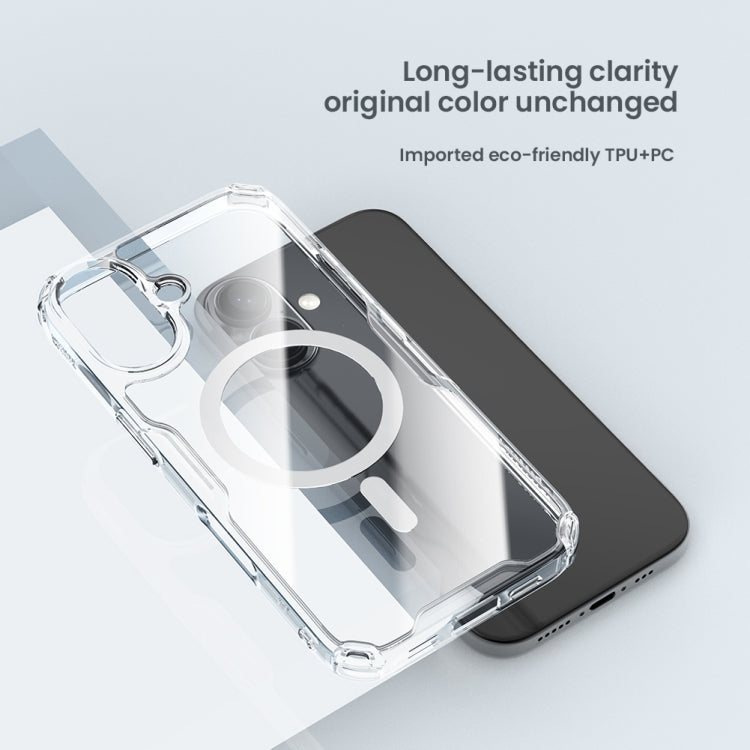 For iPhone 16 Plus NILLKIN Ultra Clear Magsafe PC + TPU Phone Case(Blue)