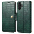 For iPhone 16 Plus Denior Crocodile Texture Oil Edge Leather Phone Case(Green) - free shipping - PMC TechLife - Order now!