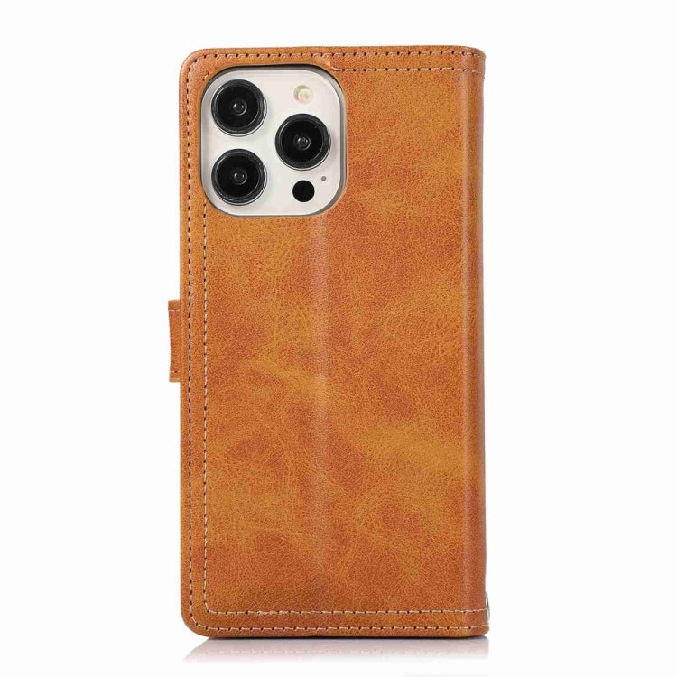 For iPhone 16 Pro Max Wristband Card Slot Leather Phone Case(Brown)