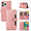 For iPhone 16 Pro Max Wristband Card Slot Leather Phone Case(Rose Gold) - iPhone 16 Pro Max Cases by PMC Jewellery | Online Shopping South Africa | PMC Jewellery | Buy Now Pay Later Mobicred