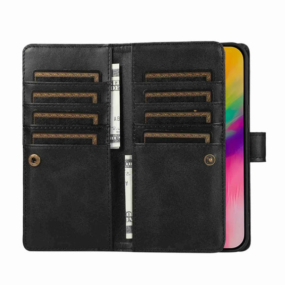 For iPhone 16 Pro Max Wristband Card Slot Leather Phone Case(Black)