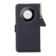 For Huawei Mate 60 Side-Magnetic TJ Genuine Leather RFID Phone Case(Blue)
