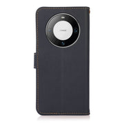 For Huawei Mate 60 KHAZNEH Custer Genuine Leather RFID Phone Case(Blue)