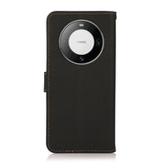 For Huawei Mate 60 Pro KHAZNEH Custer Genuine Leather RFID Phone Case(Black)