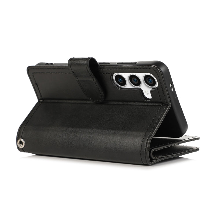 For Samsung Galaxy S24+ 5G Wristband Card Slot Leather Phone Case(Black)
