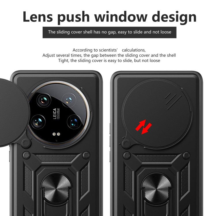 For Xiaomi 14 Ultra Sliding Camera Cover Design TPU Hybrid PC Phone Case(Silver)