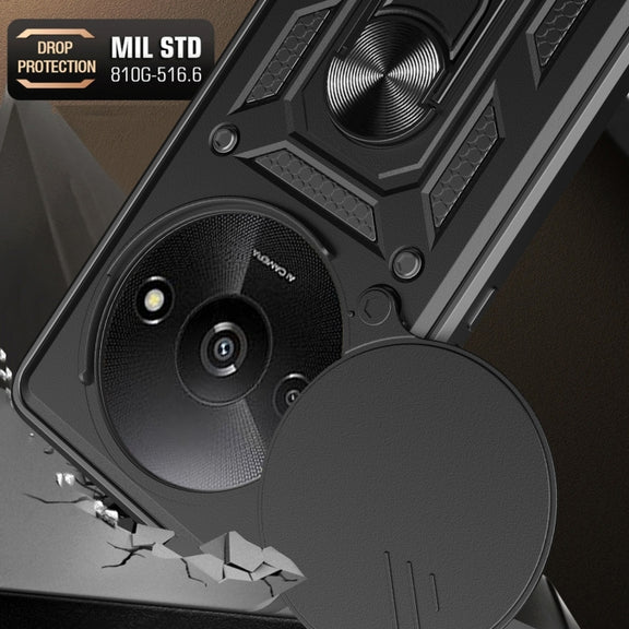 For Xiaomi Redmi A3 Sliding Camera Cover Design TPU Hybrid PC Phone Case(Rose Gold)
