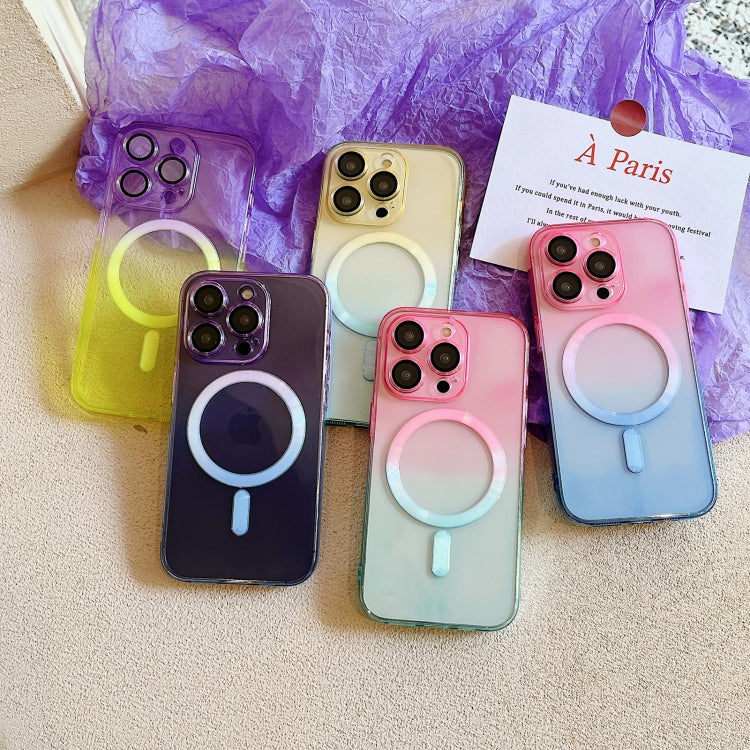 For iPhone 11 MagSafe Magnetic TPU + Acrylic Gradient Color Phone Case(Purple Blue)