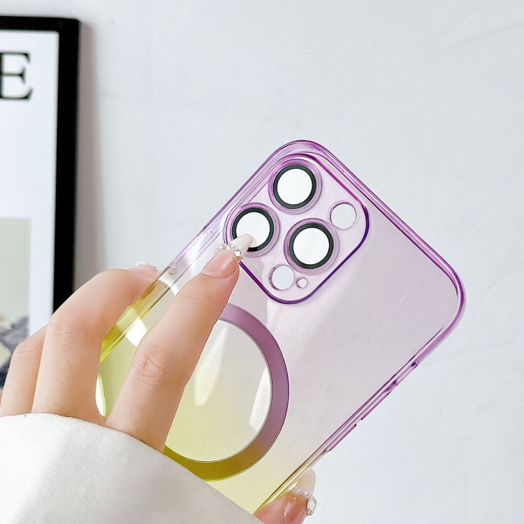 For iPhone 11 MagSafe Magnetic TPU + Acrylic Gradient Color Phone Case(Purple Blue)