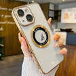 For iPhone 15 Plus Transparent Electroplated PC MagSafe Phone Case(Gold) - iPhone 15 Plus Cases by PMC TechLife | Online Shopping South Africa | PMC TechLife