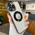 For iPhone 12 Pro Transparent Electroplated PC MagSafe Phone Case(Black) - iPhone 12 / 12 Pro Cases by PMC TechLife | Online Shopping South Africa | PMC TechLife