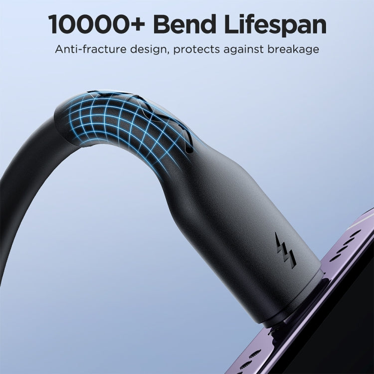 JOYROOM SA38-CC3 60W USB-C / Type-C to USB-C / Type-C Coiled Fast Charging Data Cable, Length:1.5m(Black)