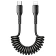 JOYROOM SA38-CL3 30W USB-C / Type-C to 8 Pin Coiled Fast Charging Data Cable, Length:1.5m(Black) - 2 in 1 Cable by JOYROOM | Online Shopping South Africa | PMC TechLife | Buy Now Pay Later Mobicred