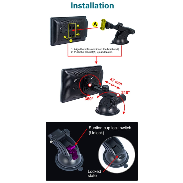 X70-1 Car 7 inch IPS Portable Smart Screen Wireless Screen Projection Carplay Android Auto(Black)
