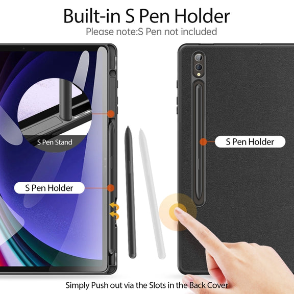 For Samsung Galaxy Tab S10+ DUX DUCIS Domo Series Magnetic Flip Leather Tablet Case(Black)
