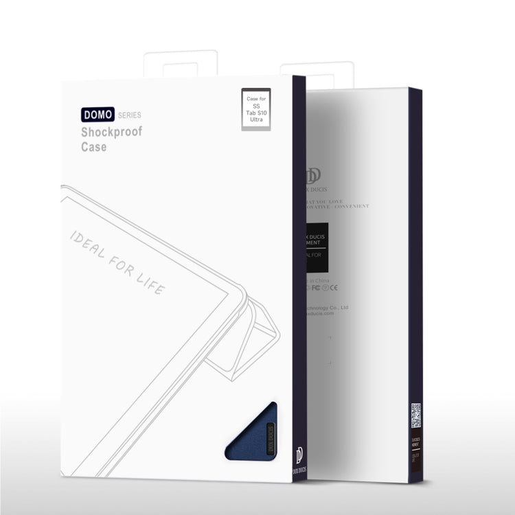 For Samsung Galaxy Tab S10 Ultra DUX DUCIS Domo Series Magnetic Flip Leather Tablet Case(Blue)