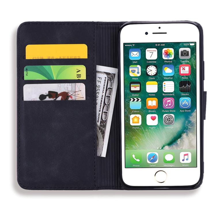 For iPhone 16e Mandala Embossed Dual-Fold Calf Leather Phone Case(Black)