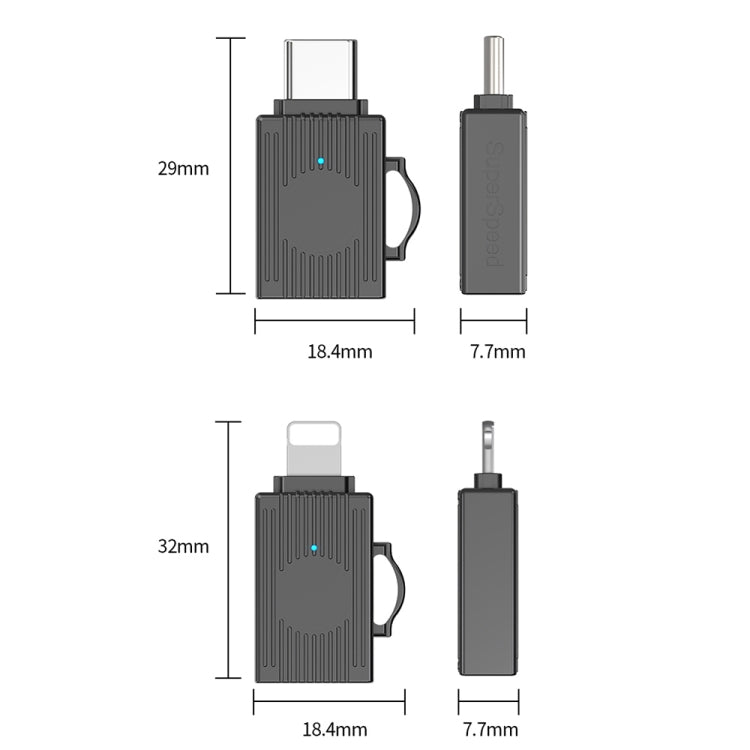 USB to 8 Pin Multifunction Travel Case Shape Apapter(Tarnish)